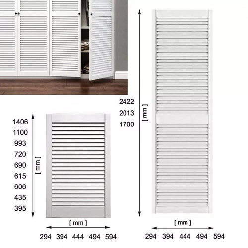 White solid louvre wardrobe - solid,