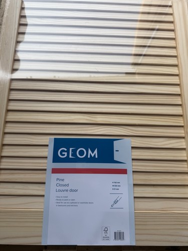 Geom pine closed louvre door - pine,