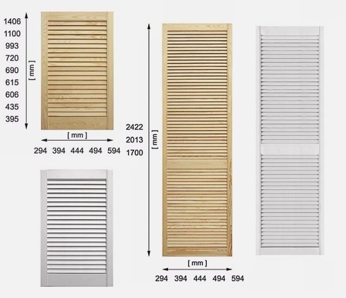 Wooden louvre wardrobe door - wooden,