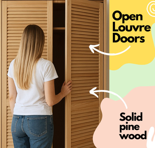 Louvre wardrobe door - wardrobe, natural