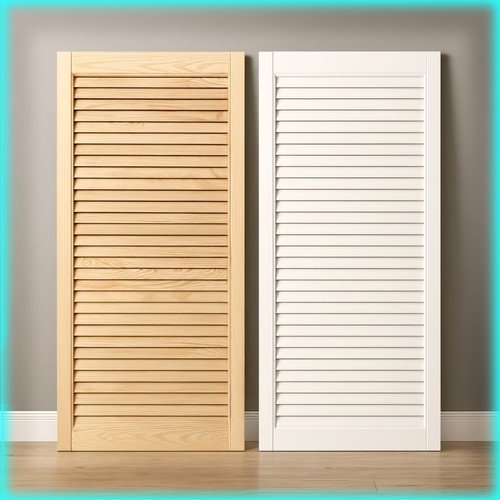 White pine wave louvre - white,